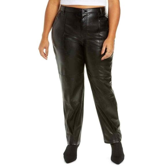 Open edit Pants - Open Edit NWOT Women's Tapered Leg Faux Leather Pants Black Size S